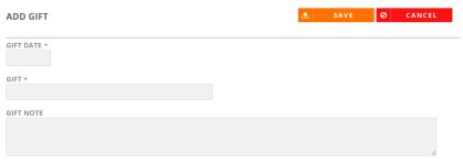 Add Gift dialog